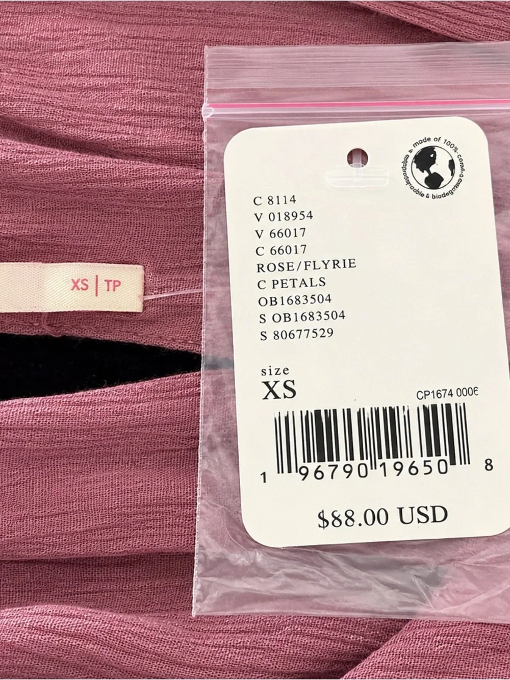 Free People Rose Flyrie Ruffle Mini Dress Petals Pink XS NWT